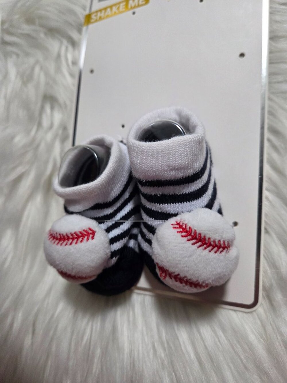 Baby Baseball Rattle Socks - Picture 3 of 5